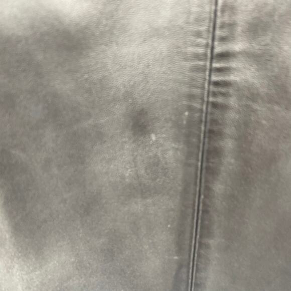 Lambskin Leather Mini Skirt Back Hem Slit Back Zipper Close Lined Black Womens 4 - Picture 4 of 8